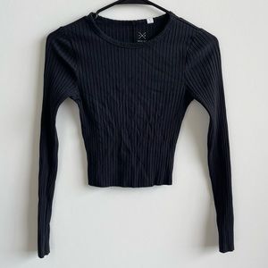 PacSun Basics Ribbed Black Crop Top size S